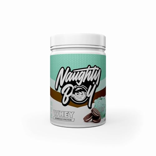 Naughty Boy Advanced Whey Protein Powder, 22g Protein, Low Sugar, Easy Mixing Recovery Shake, 900g, 30 Servings, Mint Cookies & Cream