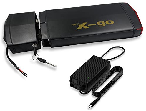 36V 13AH Rear Rack Ebike Bateria, Bateria electrica de Litio-Ion con Cargador y luz Trasera para 750W 500W 350W 250W Motor para 26-28 Kit de Conversion (36V 13AH No Rack)