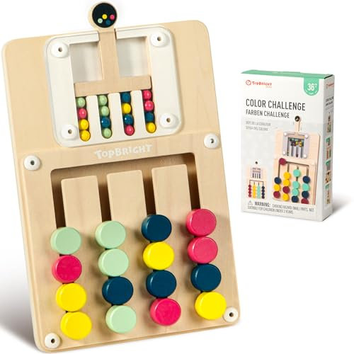 TOP BRIGHT Farbabstimmungsspiel ab Kinder 3 4 5 6 Jahren, Montessori-Schiebepuzzle, Memory-Spiel ab Jungen Mädchen, Denkaufgabe, Geburtstagsgeschenk für Kinder