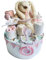 Windeltorte - Kuscheltiere - Geschenk, Babyparty, Geburt, Taufe, Babygeschenk (Rosa)