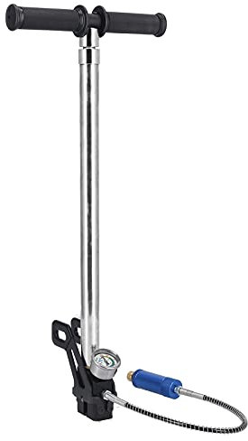 Bomba de Alta Presión de 4 Etapas, Inflador de Estribo de Llenado de Rifle de Aire PCP Manual de Acero Inoxidable Bomba Manual de Rifle de Aire Bomba Manual de Alta Presión 4500 Psi para Pistolas de a