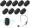 LICHUANUK 10 Stück Schaumstoff Ersatz-Windschutz für Mikrofon und Headset, Mini-Mikrofon Headset Windschutzscheibe für Unterricht, Bühnenperformance and Treffen, Schwarz