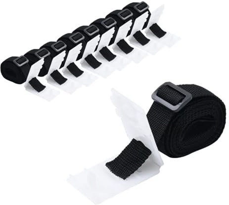 Gecheer 8X Universal Befestigungsband für Pool-Aufroller Solarfolie Haltebänder Befestigung Clipset Befestigungsbänder Befestigungsset 1,8m,Kabelplattengröße:14,4 x 4,3 cm (L x B) Kunststoff,Polyester