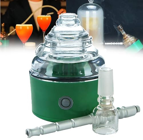 PLABNK Cocktail-Smoker, Bubble Water Spraye Food Smoker, Durchmesser 7,5 cm, Handlich/tragbar, Batteriebetrieben + Leicht Zu Tragen, Einfache Bedienung, Für Geräucherte Speisen/Obst,Green