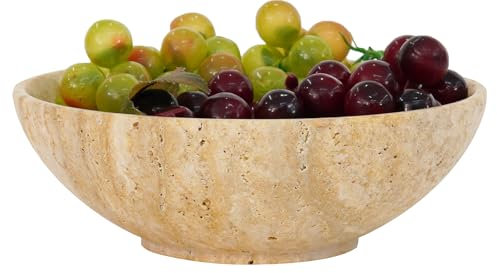 SPESHSTONES Petit bol à fruits en marbre de 15,2 cm fait à la main pour comptoir de cuisine et centre de table à manger – Bol à clés pour entrée, bol à bonbons et bougie pour décoration d'intérieur