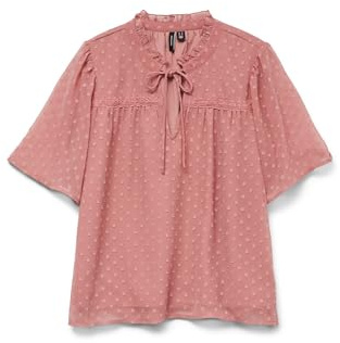 VERO MODA Damen Vmleah Ss Lace Top WVN Ga Noos, Nostalgia Rose, Medium
