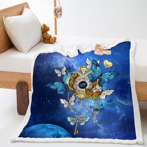 Kuscheldecke Goldblaue Insekten Kuscheldecke Flauschig Flanell Lammwolle Fleecedecke Doppelseitiges Design Felldecke Weich Decke Pflegeleicht Decken Flauschige Blanket Wohndecke 80x150cm