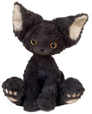 RDCIRP Plüschtier „Schwarze Katze“, De-von R-ex, Kuscheltiere, Schwarze Katzenpuppen for Mädchen, Jungen, Erwachsene, Heimdekoration
