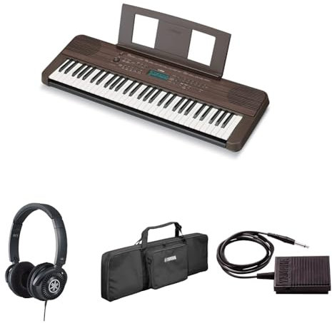 YAMAHA PSR-E360 Portable Keyboard bundled with HPH-150 Headphones, Keyboard Bag SC-KB630, and sustain Pedal