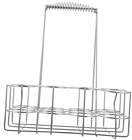 BEBEMOKO Beer Bottle Carrier Rack Metal Beer Crate Organizer 12-bottle Small Size Portable Handle Bbq Party Drink Holder