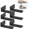 MLOQI Lot de 6 Equerre Etagere Murale, équerre Industrielle,Equerre Charge Lourde,5 mm D'épaisseur, Support Invisible étagère Murale avec Vis (Noir 10 cm)