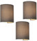 lux.pro Wandleuchte Brüssel 3er Set Wandlampe innen E27 Wandbeleuchtung Wohnzimmer Wandstrahler Flur Leinen halbrund Grau