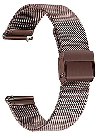 NASUNJIA Bracelet de montre milanais en acier inoxydable compatible avec Galaxy Watch3 18 mm 24 mm bande à dégagement rapide bracelet en maille montre 3 bracelet or rose(Rose Gold Silver,18mm)