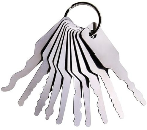 Lock -Picking -Kit, Lock -Pick -Set Vintage Edelstahl Kammzähte Picking Kit Multifunktionales Handwerkzeug für Feuerwehrmann Notfall