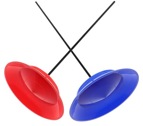 Garneck 2Sätze Drehende Jonglierteller Mit Stöcken Anfängerfreundliches Zirkusspielzeug Für Erwachsene Verlängerte Spinnzeit Und Ansprechende Performance Requisiten