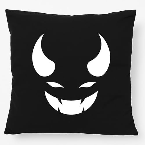 Huuraa Kopfkissen Teufel Devil Geschenk 40x40cm mit Füllung Black Baumwolle Teufel Deko