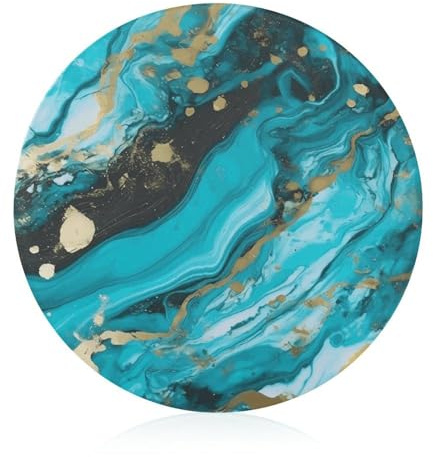 Tagliere in vetro temperato turchese blu oro marmo stampato a lunga durata vetro trasparente antigraffio, resistente al calore, infrangibile facile da pulire, decorazione per la cucina