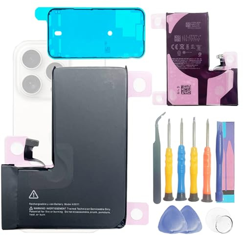 Batterie de rechange haute capacité compatible avec iPhone 15 Pro, A3011/A2848/A3101/A3102/A3104 d'Aousavo