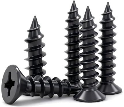 BACSHBY 20 Pcs M3x30mm Black Stainless Steel Wood Screws, Flat Head Self Tapping Screws Countersunk Sheet Metal Fasteners Screw for Furniture, Woodworking, DIY and Model Fixing