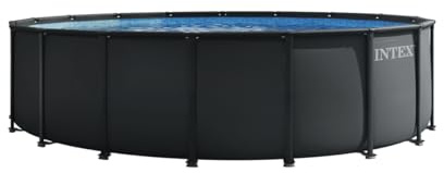 Intex - Piscina Desmontable, Ultra XTR, Gris Oscuro, D549x132 cm, Capacidad para 26.423 litros, Escalera, Tapiz, Cobertor, Estructura metálica, Montaje 60 Minutos, Conexiones Ø38 mm (56090)