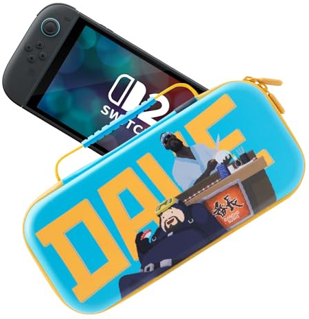 Funlab Dave The Diver Jointly-Designed All in One Carry Case Compatible with Nintendo Switch 2, Large Capacity Travel Storage Bag Fits Dock, Controllers and Accessories with 10 Game Cartridges, Blue