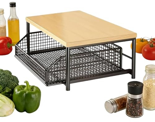 Genérico Estante De Cocina - Organizador Vertical de 2 Niveles,Organizador De Estantes Culinarios,para Uso En Despensa Cocina Baño Garaje Ducha Bar Apartamento Hogar Y Lavandería