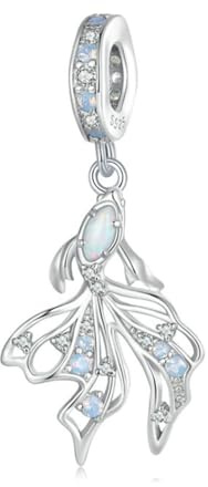 XJBTBA Opalescent Ocean Deep Blue Charm Plata de Ley 925 Azul Cristal de Murano Ocean Charm Tortuga Marina Delfines Sirena Animal Charms para Pulsera Pandora