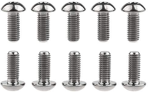 Wanyifa Titanium Ti Water Bottle Cage M5x8 10 12 15mm Bolt Button Head Allen Key Screws Pack of 10 (Silver, M5x12mm)
