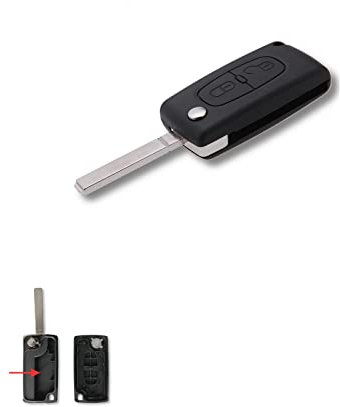 1neiSmartech Guscio e Lama per Chiave Telecomando 2 Tasti Compatibile con Citroen C1 C2 C3 C4 C5 Lama V1 Scocca Cover Vano Batteria su Scheda Elettronica CE0523