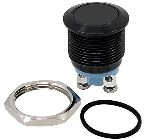 PsmGoods® 19mm 12V Wasserdicht Metall-Kreis-Rast Momentary Push Button Horn-Schalter Auto Schalter (Schwarz)