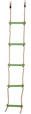 OTITU Strickleiter für Kinder - Hängeleiter Kinder, Kletterleiter mit 5 Holzsprossen Kletterspielzeug Gartenspielgerät für Kinder Robuste Seilleiter für Garten und Spielplatz Hellgrün