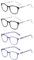 JM Lesebrille Satz von 4 Qualität Federscharnier Leser Damen Herren Brille Für Lesen +2.0 Grau & Blau