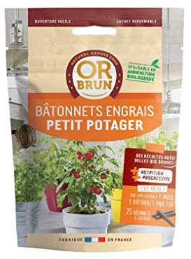 OR BRUN, Engrais Batonnets Petit Potager, 25 batonnets