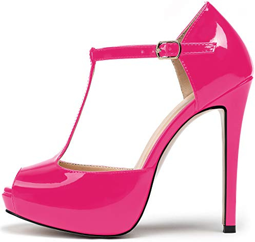 EDEFS Mary Jane Scarpe col Tacco,Scarpe col Tacco Punta Aperta Donna,Plateau Sandali da donna