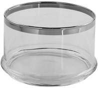 Fink - Schale, Glasschale - Platinum - Glas - Metallrand - (DxH) 19,5 x 12 cm
