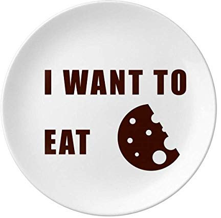 Eat Pancake Desire Life Teller aus Porzellan