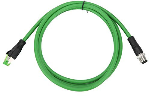 Jenngaoo Ethernet Kabel, M12 auf RJ45 Patchkabel 4 Pin Netzwerkkabel für Industrial Ethernet Anwendungen Geschirmtes Kabel IP67 Wasserdicht (3m/9,8ft)