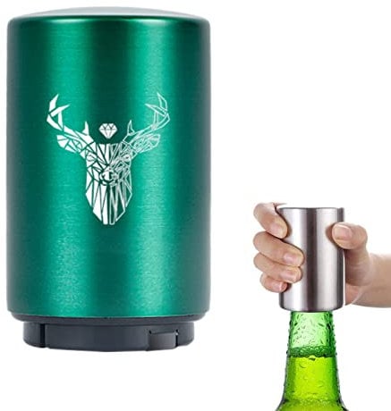 Décapsuleur magnétique, ouvre-bouteille de bière automatique pour homme, outil de décapsuleur de bière, gadgets de cuisine, cadeaux uniques pour homme (fleur verte)