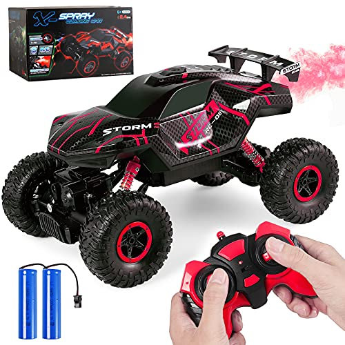 Herefun Macchina Telecomandata, 2.4GHz Fuoristrada Telecomandato Car, Alta Velocità RC Auto Off Road, Macchina Radiocomandata Ricaricabile per Bambini Giocattoli Compleanno Regalo (rosso)