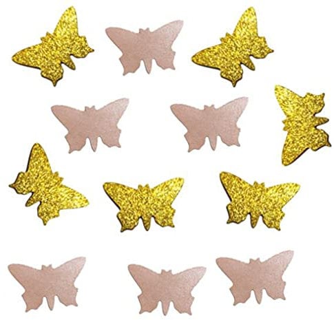 200 Stück doppelseitig glitzernde Schmetterlinge und rosa Schmetterlinge Konfetti für Hochzeit, Geburstag, Party, Brautparty, Konfetti, Babyparty, Dekoration, Tischstreuung