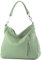 modamoda de T183 Damen Schultertasche Handtasche Tragetasche Echtleder Groß handmade in Italy, Farbe:Graugrün