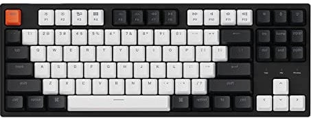 Keychron C1 87 Key TKL Wired Mechanical Keyboard for Mac Windows, 80% Layout Gateron Brown Switch White LED Backlit Double-Shot ABS Keycaps, USB-C Gaming Keyboard for Gamer/Typists/Office