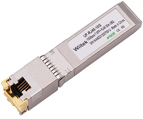 Wiitek 10G SFP+ to RJ45 Copper Modules, 1.25G/2.5G/5G/10GBase-T Ethernet Copper to SFP+ Transceiver Compatible for Ubiquiti Unifi UF-RJ45-10G /uacc-cm-rj45-mg (Cat 6a/7 or Better, 30-Meter)