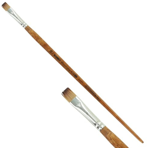 KUM 5125711 - Acryl- und Ölpinsel Wood Line, Flach, Größe 10, für Künstler, Künstlerpinsel, Künstlerbedarf