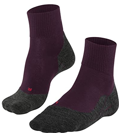 FALKE Damen Wandersocken TK5 Wander Wool Short W SSO Wolle antiblasen dünn 1 Paar, Rot (Grape Wine 8213), 39-40