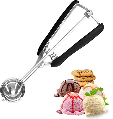 Ice Cream Scoop, Glaxcidy Muffin Scoops, Cupcake Scoop, Stainless Steel Ice Cream Scoop with Trigger for Cookies, Ice Cream, Cupcakes, Muffins, and Meatballs (3cm)
