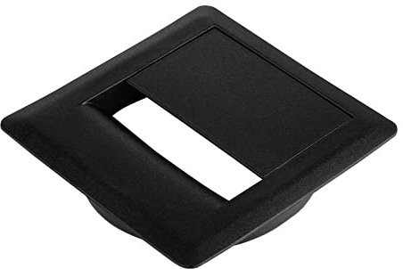 SOTECH Kabeldurchlass 80 mm Durchmesser (93 x 93 mm, Einbautiefe 15,5 mm, schwarz) Einbau Schreibtischdurchlass