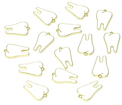 Honbay 15 Stück Emaille-Legierungs-Zahn-Anhänger, Heidezähne, baumelnde Charms für Ohrringe, Armbänder, Halsketten, Schmuckherstellung