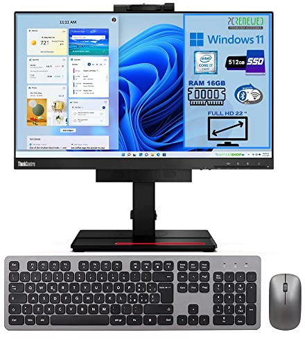 Pcrenewed Pc Fisso All In One 22″ computer desktop Intel Core i7-6700 3.4Ghz | 16 GB RAM | 512GB SSD | Monitor 22” FullHD WebCam Audio Windows 11 Pro WIFI BTH e Rete (Ricondizionato)