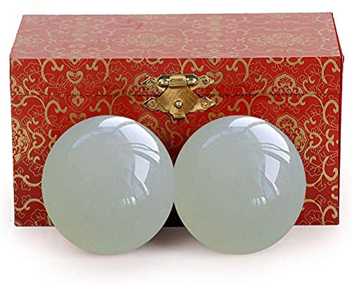 Stressbälle für Erwachsene, Baoding-Bälle, Stressbälle für Erwachsene, weiße Jade-Gesundheits-Stress-Übungsbälle/Fitnessball, chinesische Gesundheitsübungs-Stressbälle, 9